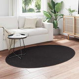 Vidaxl Teppiche Oval Huarte Schwarz 120 x 170 cm 100 % Polyester - afbeelding 3