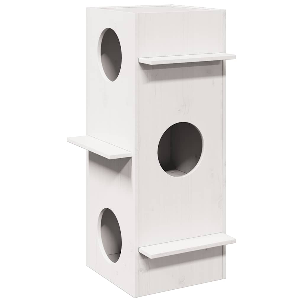 Vidaxl Kattenhuis 43x43x90 cm Festkiefer weiß