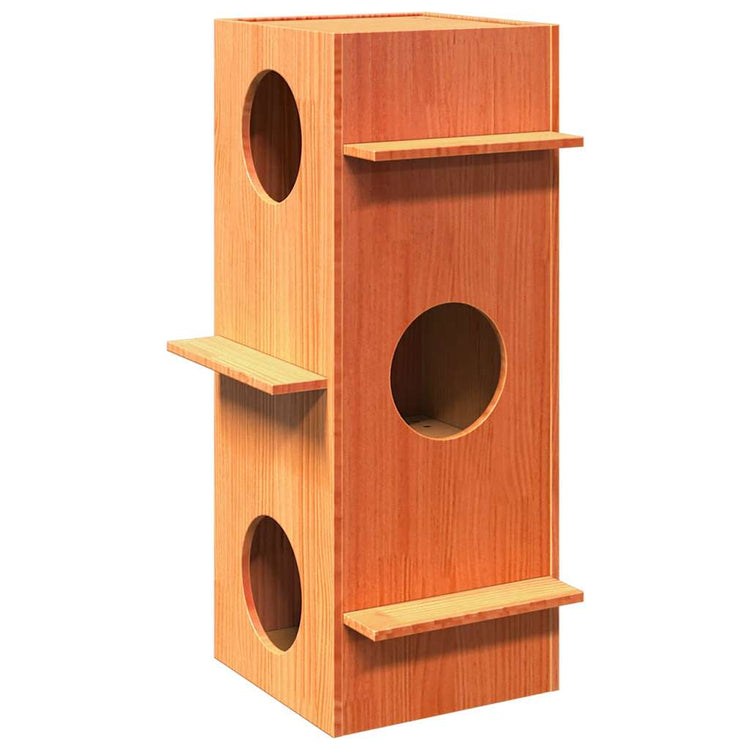 Vidaxl Kattenhuis 43x43x90 cm Festkiefer Wäschebraun