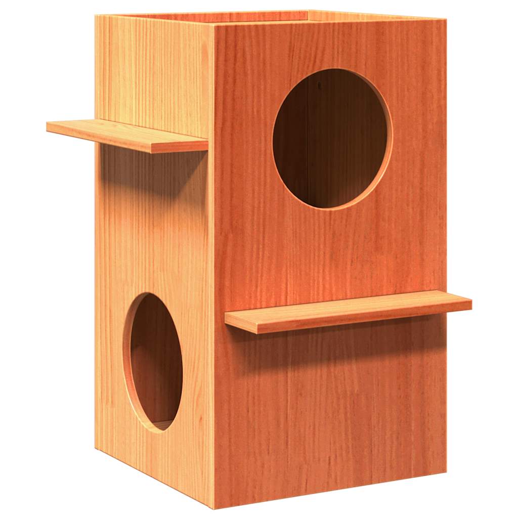 Vidaxl Kattenhuis 43x43x60 cm Festkiefer Wäschebraun