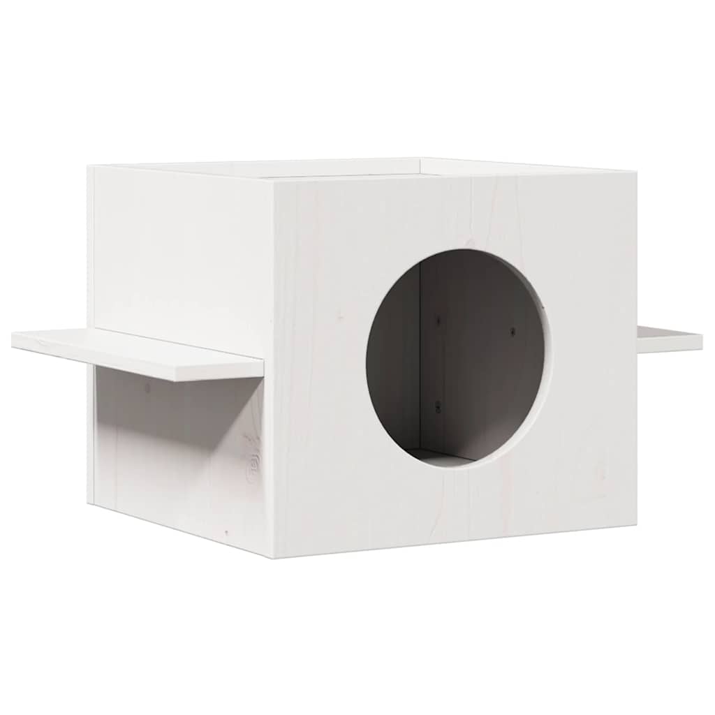 Vidaxl Kattenhuis 51x35x30 cm Festkiefer weiß