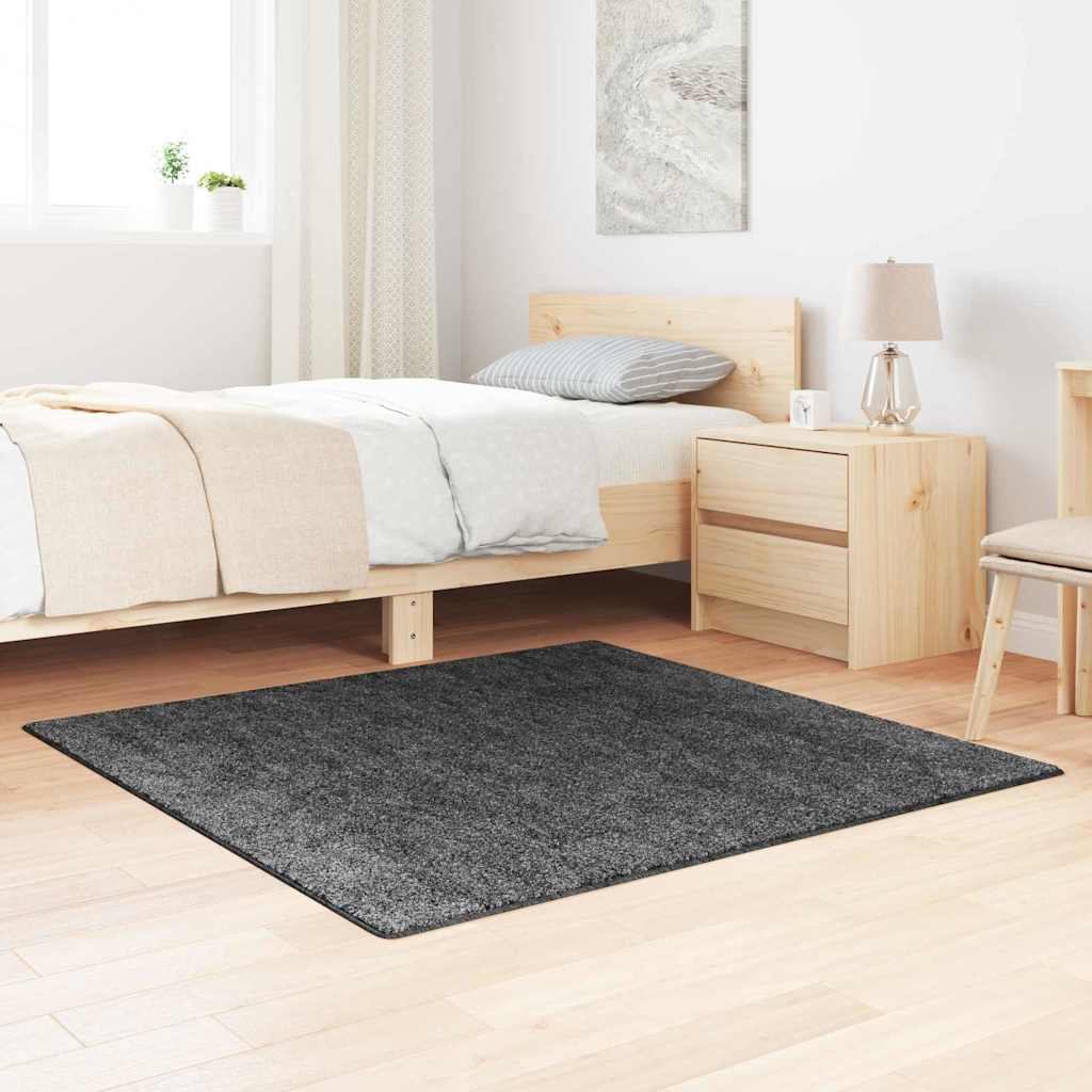 Vidaxx Anti-Rutsch-Shaggy-Teppich dunkelgrau 120 x 120 cm PP