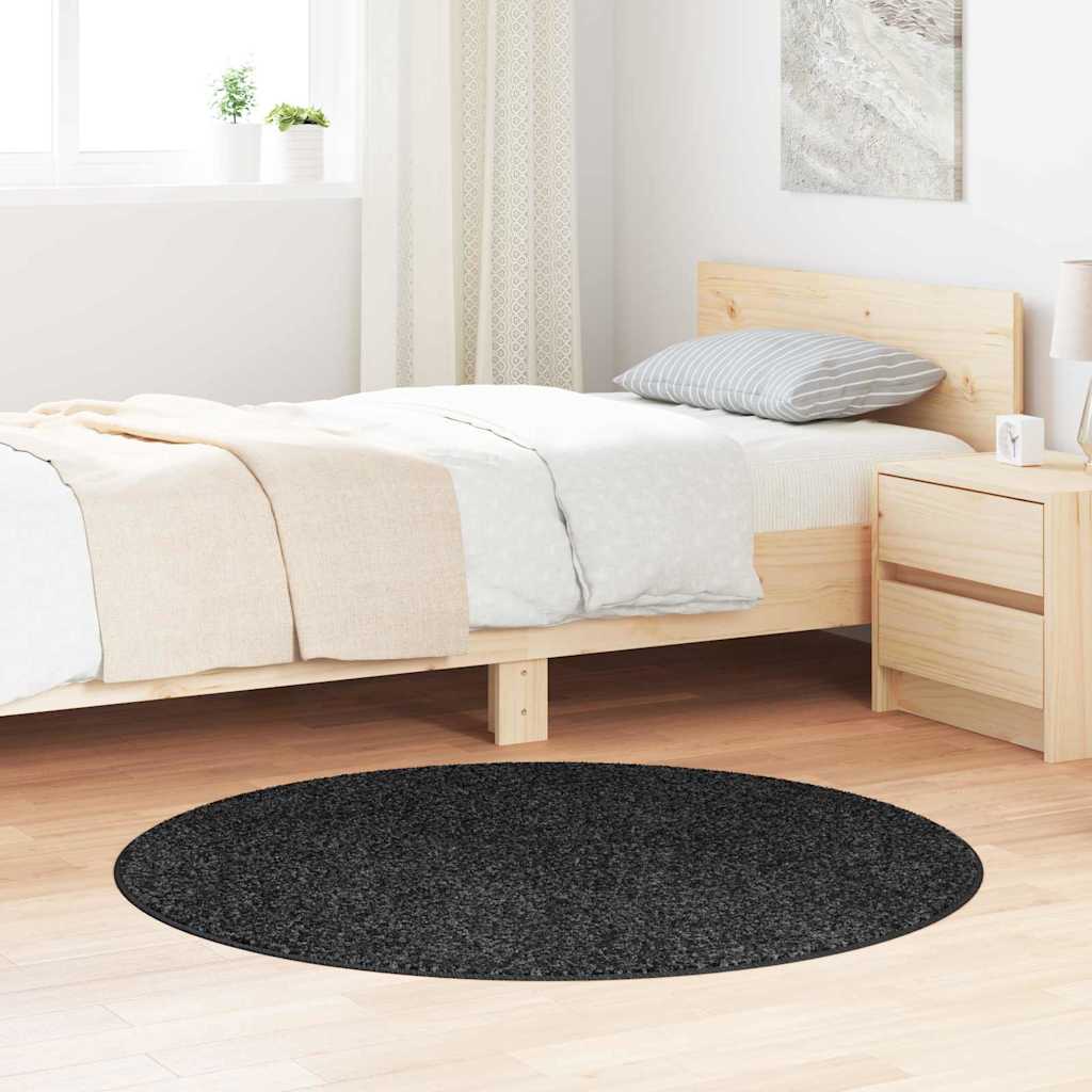Vidaxx Anti-Rutsch-Shaggy-Teppich dunkelgrau 120 x 120 cm PP