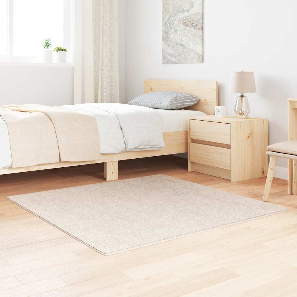 Vidaxx Anti-Rutsch-Shaggy-Teppich Creme 120 x 120 cm PP