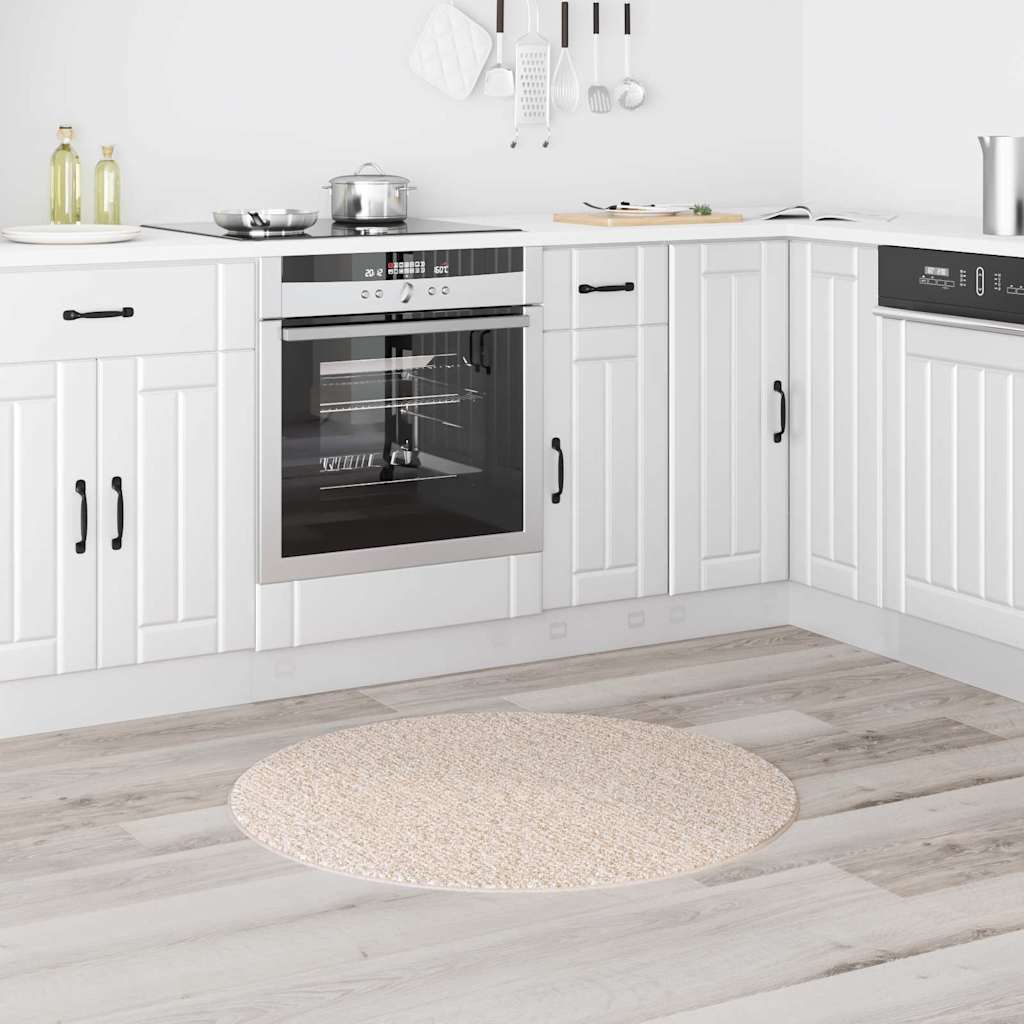 Vidaxx Anti-Rutsch-Shaggy-Teppich Creme 90 x 90 cm PP