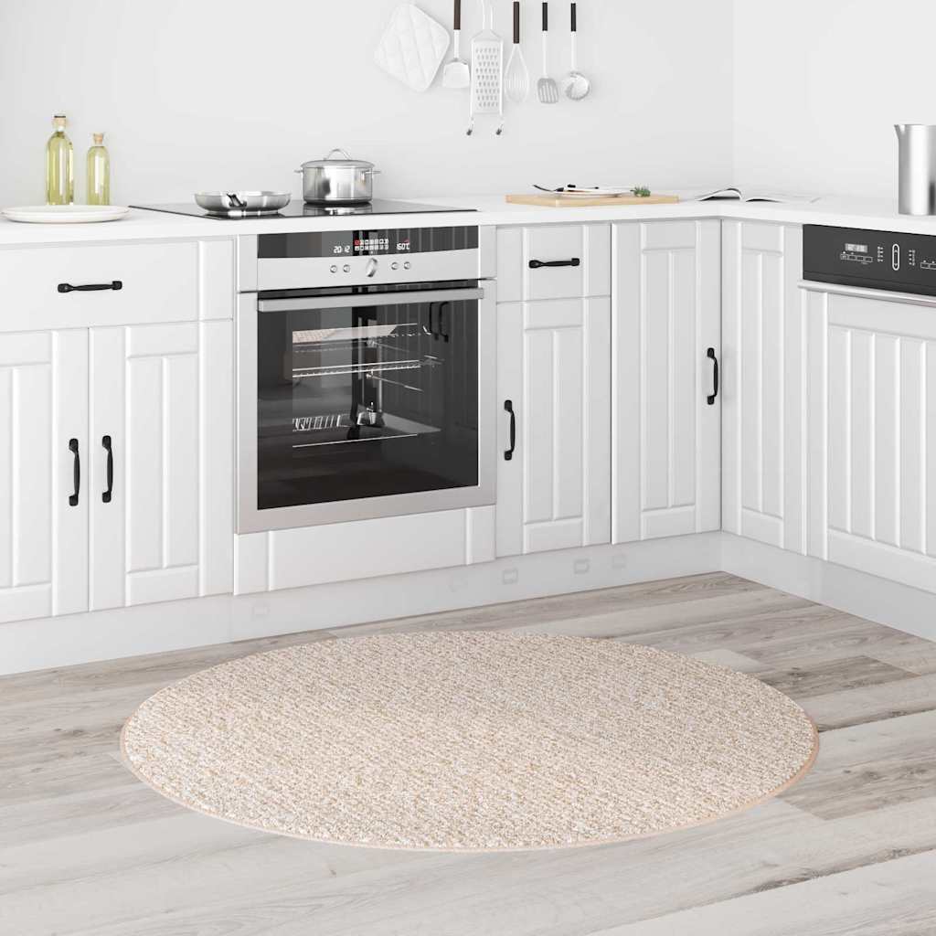 Vidaxx Anti-Rutsch-Shaggy-Teppich Creme 120 x 120 cm PP