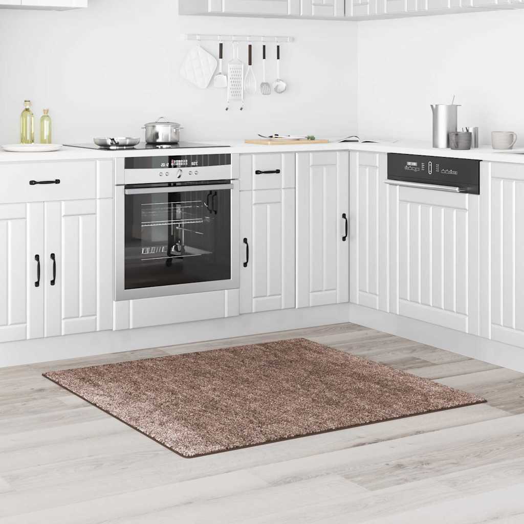 Vidaxx Anti-Rutsch-Shaggy-Teppich braun 120 x 120 cm PP