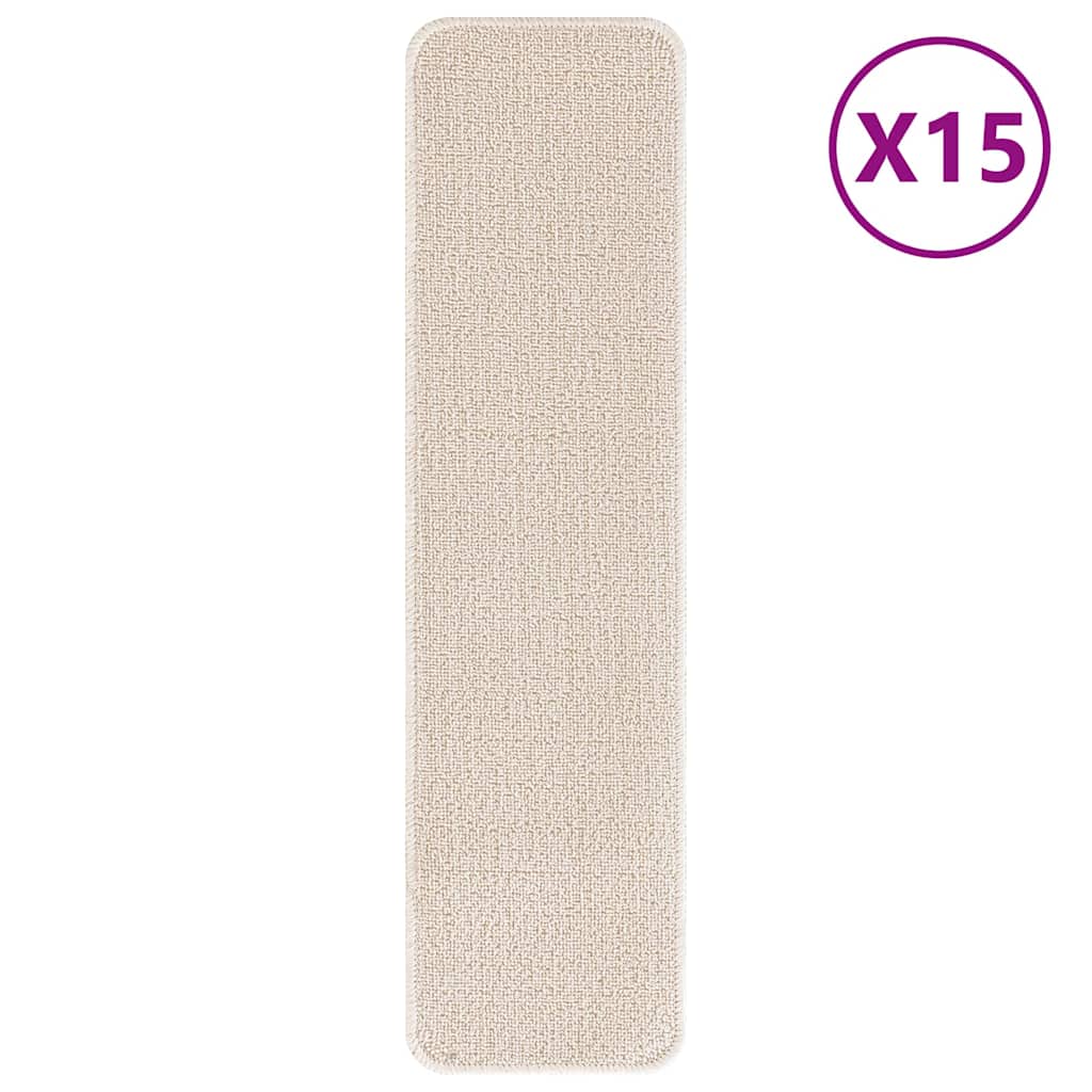 Vidaxx Anti-Rutsch-Stufenmatten rechteckig 15 Stück Creme 75 x 20 cm PP