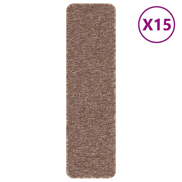 Vidaxx Anti-Rutsch-Stufenmatten Latexrücken 15 Stück braun 75 x 20 cm PP