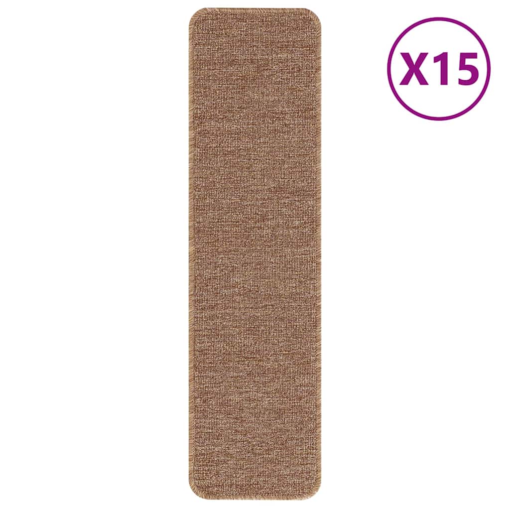 Vidaxx Anti-Rutsch-Stufenmatten Latexrücken 15 Stück gelb 75 x 20 cm PP