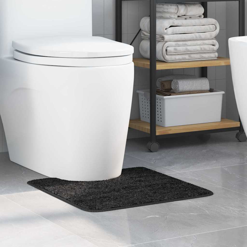Vidaxx Antirutsch-Badematte mit Toilettenausschnitt dunkelgrau 50 x 50 cm PP