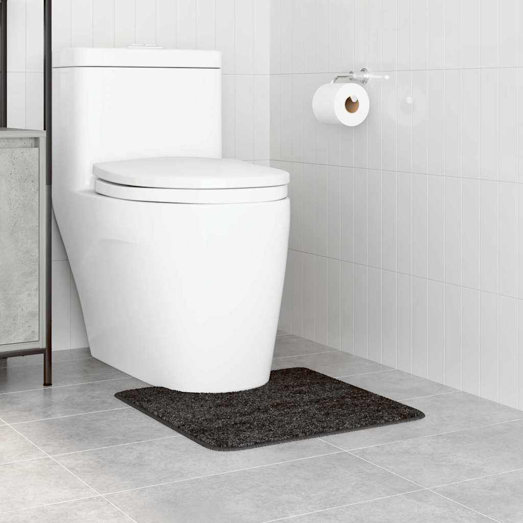 Vidaxx Antirutsch-Badematte mit Toilettenausschnitt dunkelgrau 50 x 50 cm PP