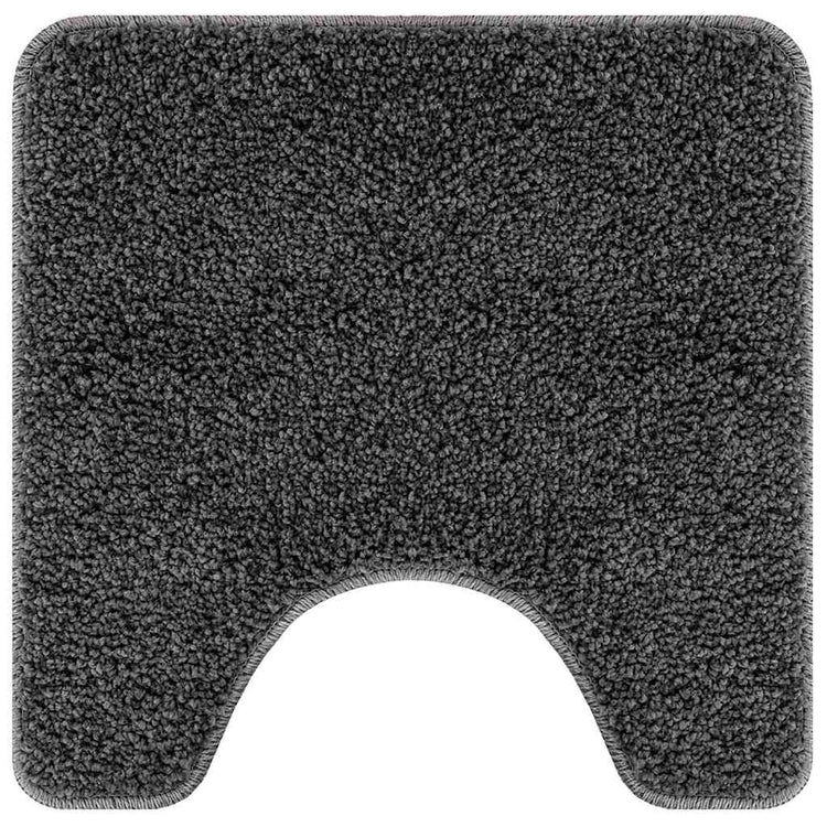 Vidaxx Antirutsch-Badematte mit Toilettenausschnitt dunkelgrau 50 x 50 cm PP
