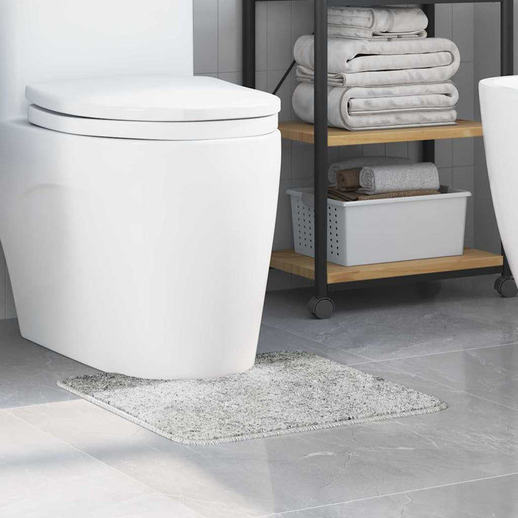Vidaxx Anti-Rutsch-Badematte mit WC-Zuschnitt grau 50 x 50 cm PP