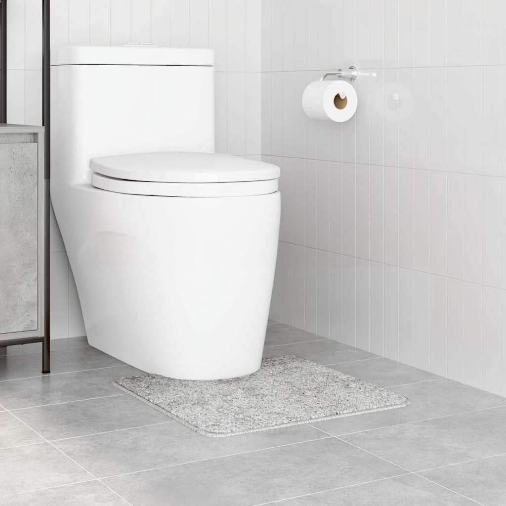 Vidaxx Anti-Rutsch-Badematte mit WC-Zuschnitt grau 50 x 50 cm PP