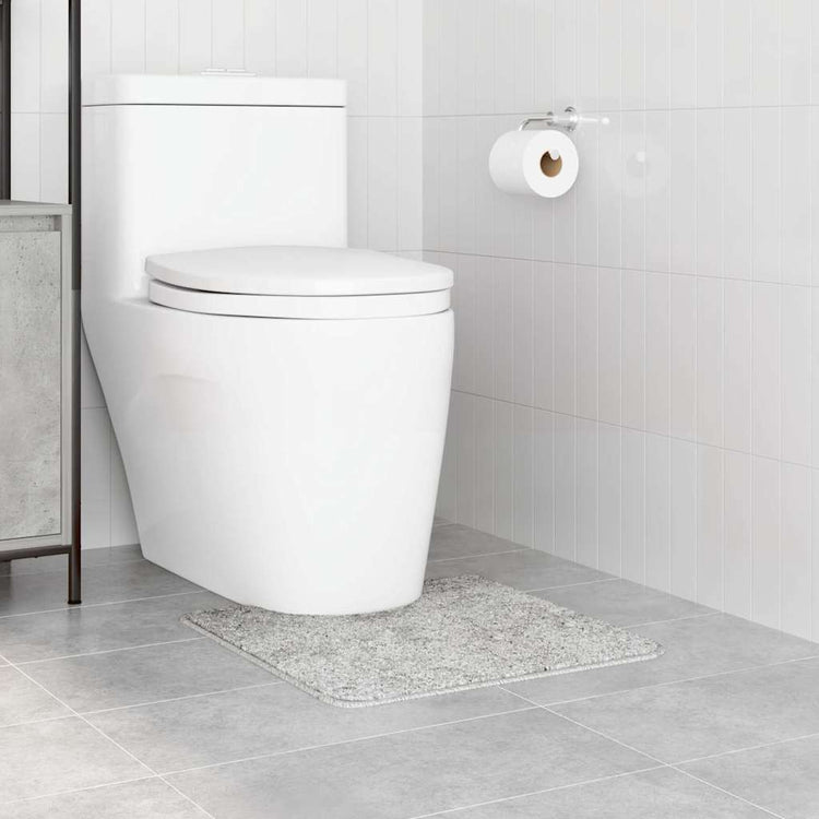 Vidaxx Anti-Rutsch-Badematte mit WC-Zuschnitt grau 50 x 50 cm PP