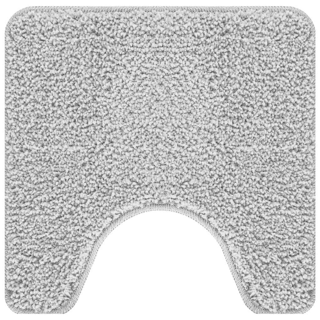 Vidaxx Anti-Rutsch-Badematte mit WC-Zuschnitt grau 50 x 50 cm PP