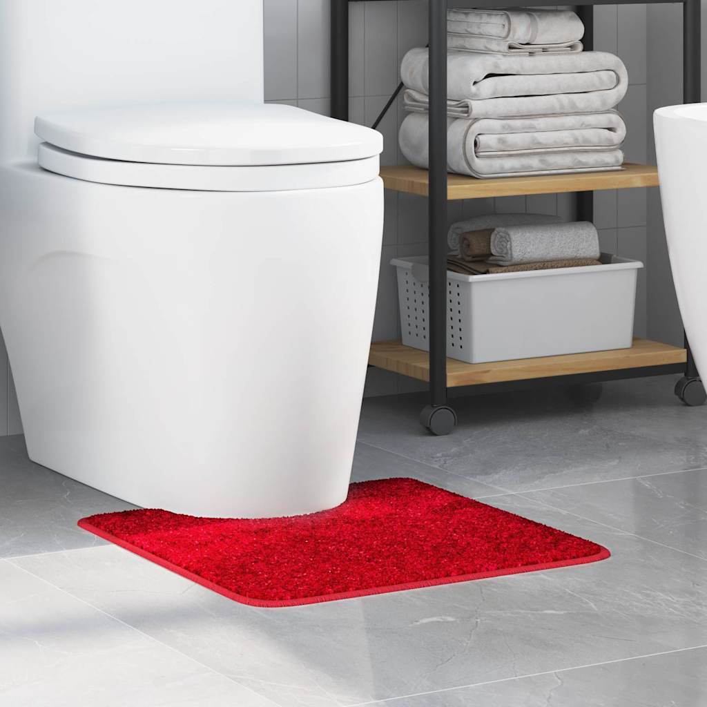 Vidaxx Anti-Rutsch-Badematte mit WC-Zuschnitt rot 50 x 50 cm PP