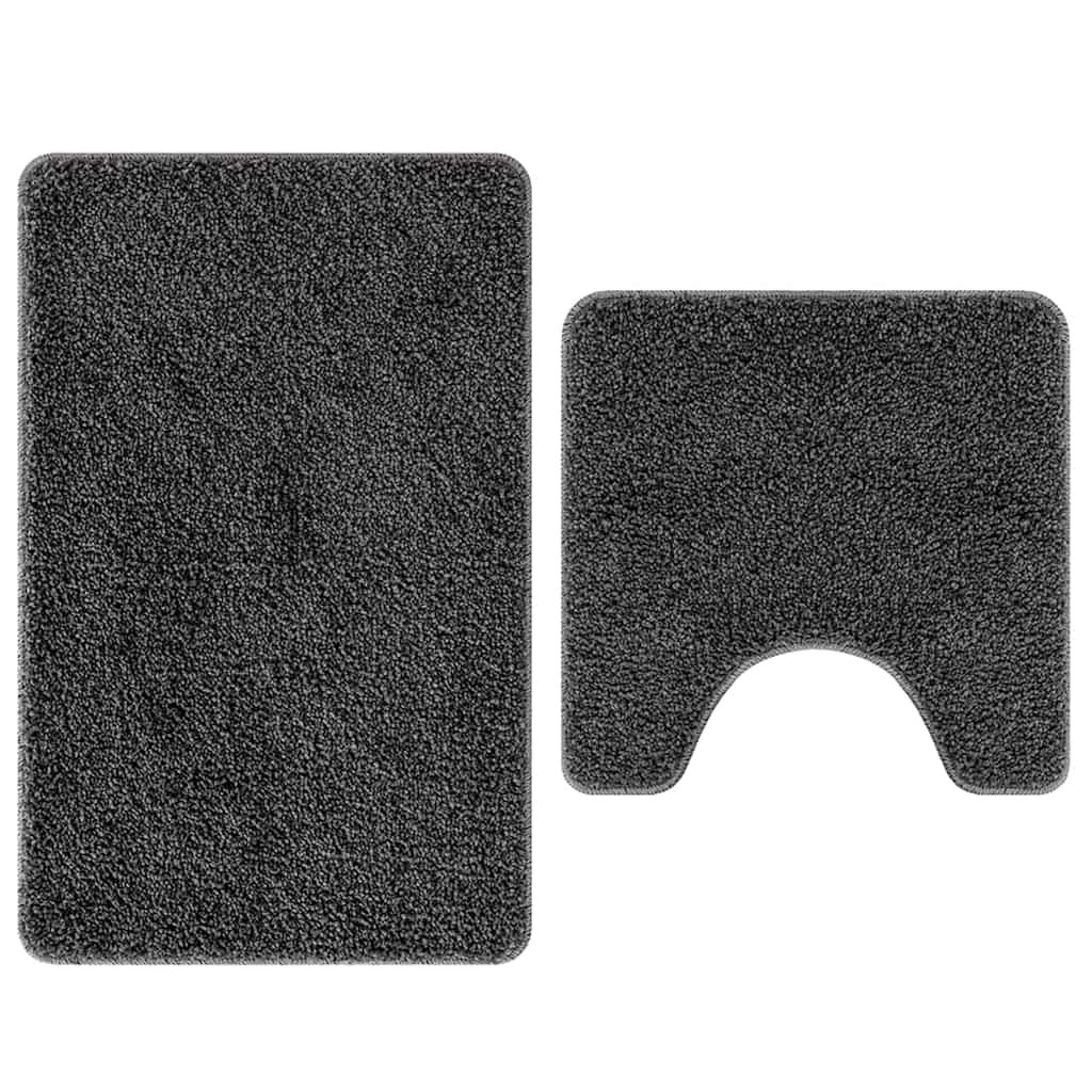 VidaXL Anti-Rutsch-Badematten-Set 2-tlg. dunkelgrau PP