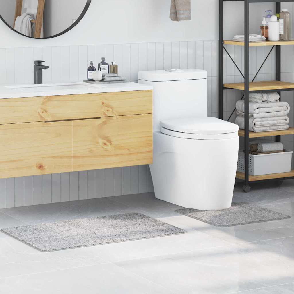 Vidaxx Anti-Rutsch-Badematten-Set 2-tlg. Grau PP