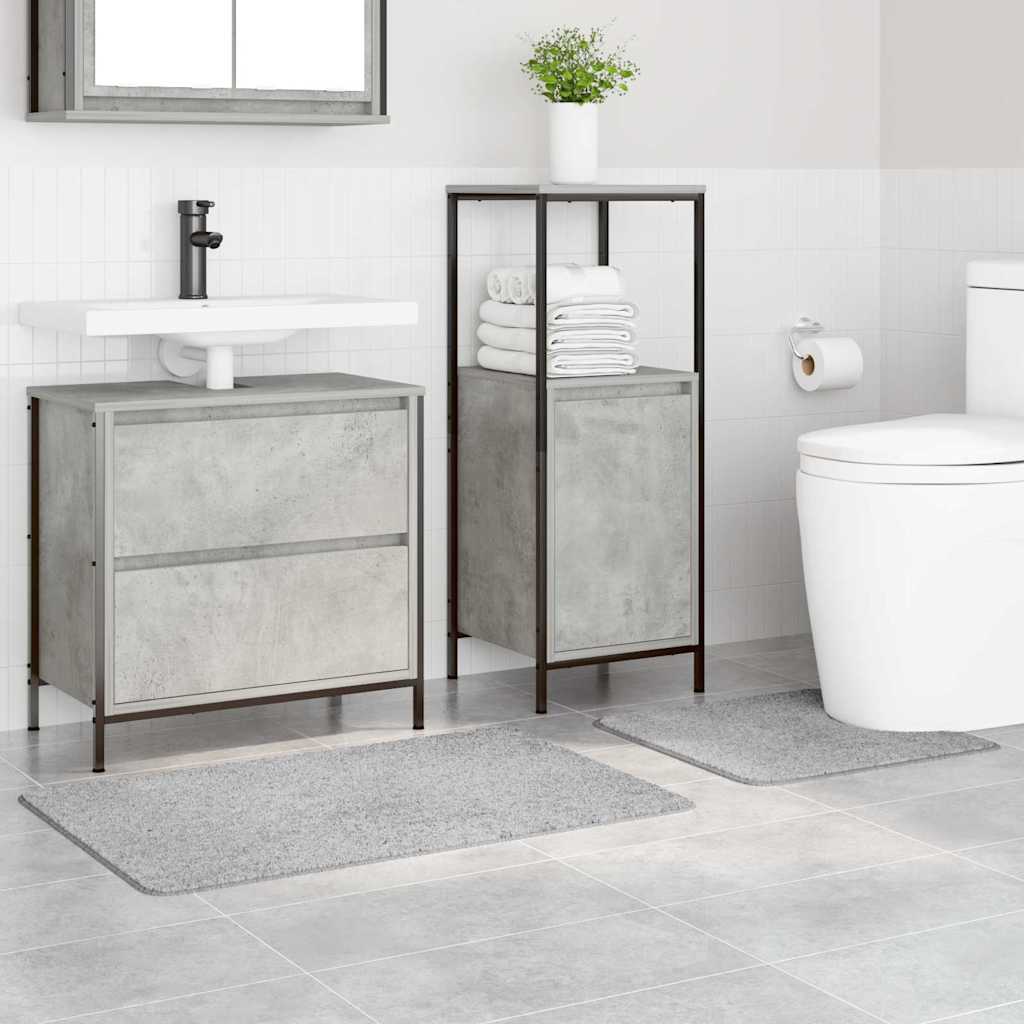 Vidaxx Anti-Rutsch-Badematten-Set 2-tlg. Grau PP