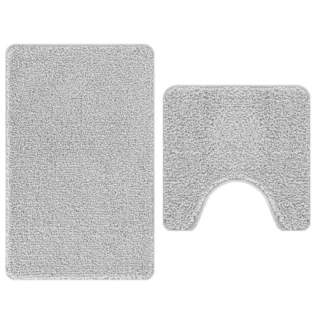 Vidaxx Anti-Rutsch-Badematten-Set 2-tlg. Grau PP