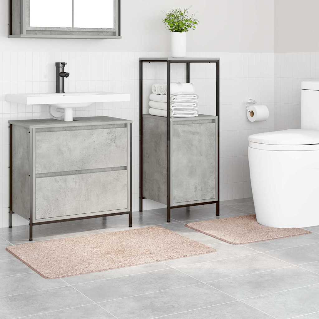VidaXL Anti-Rutsch-Badematten-Set 2-tlg. Creme PP