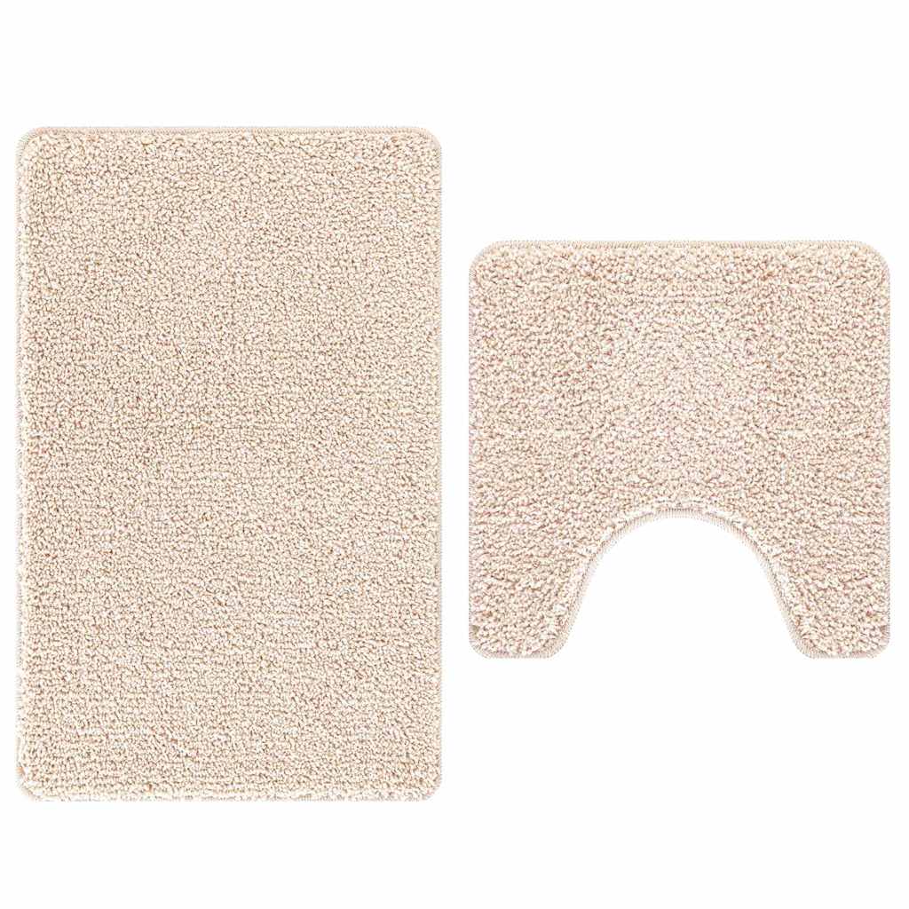 VidaXL Anti-Rutsch-Badematten-Set 2-tlg. Creme PP