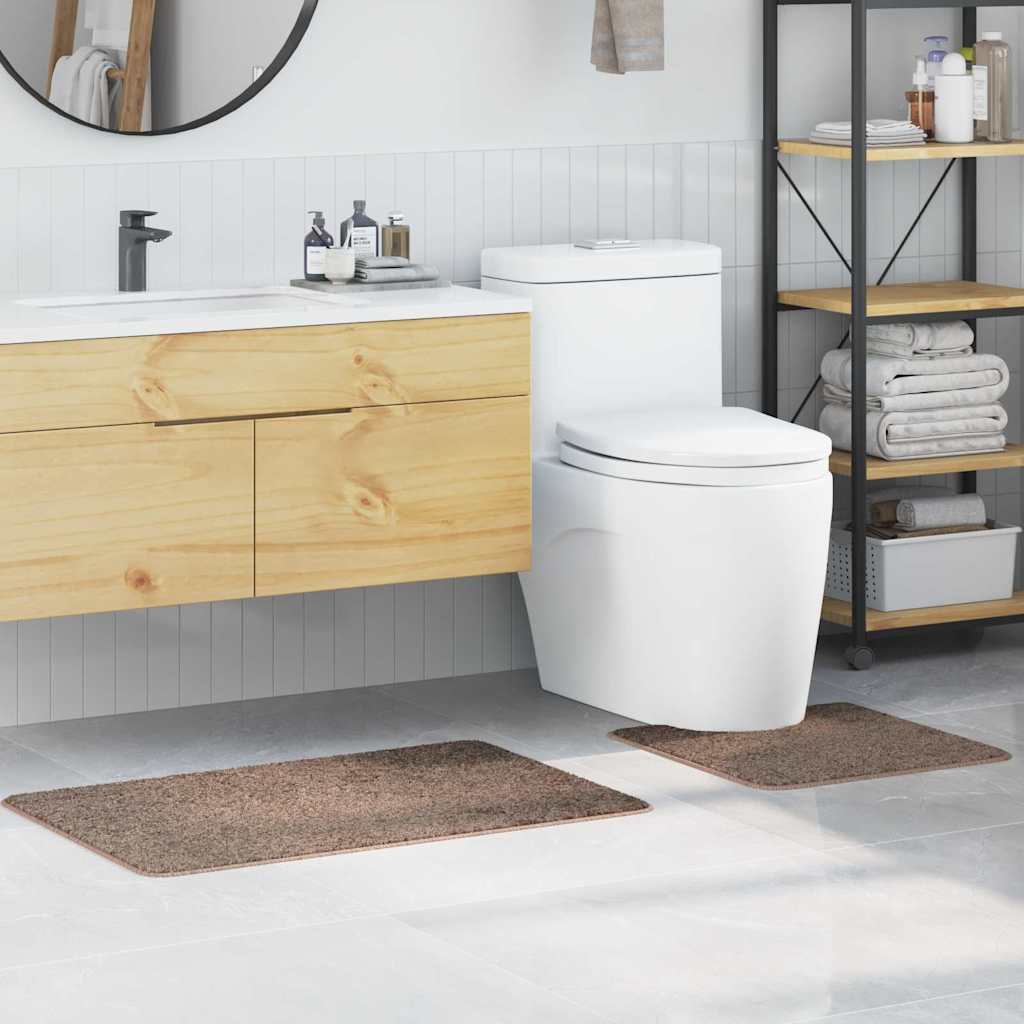 VidaXL Anti-Rutsch-Badematten-Set 2-tlg. braun PP