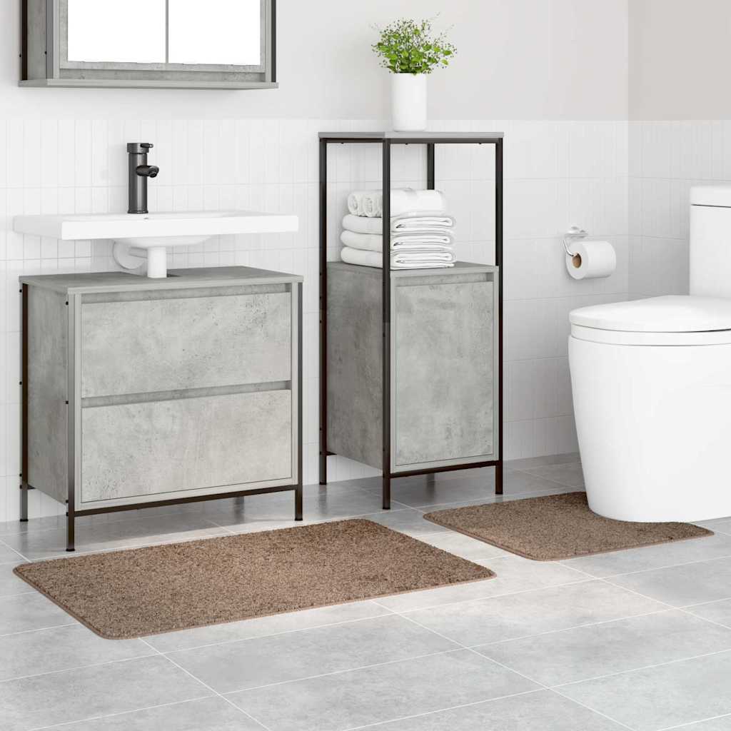 VidaXL Anti-Rutsch-Badematten-Set 2-tlg. braun PP