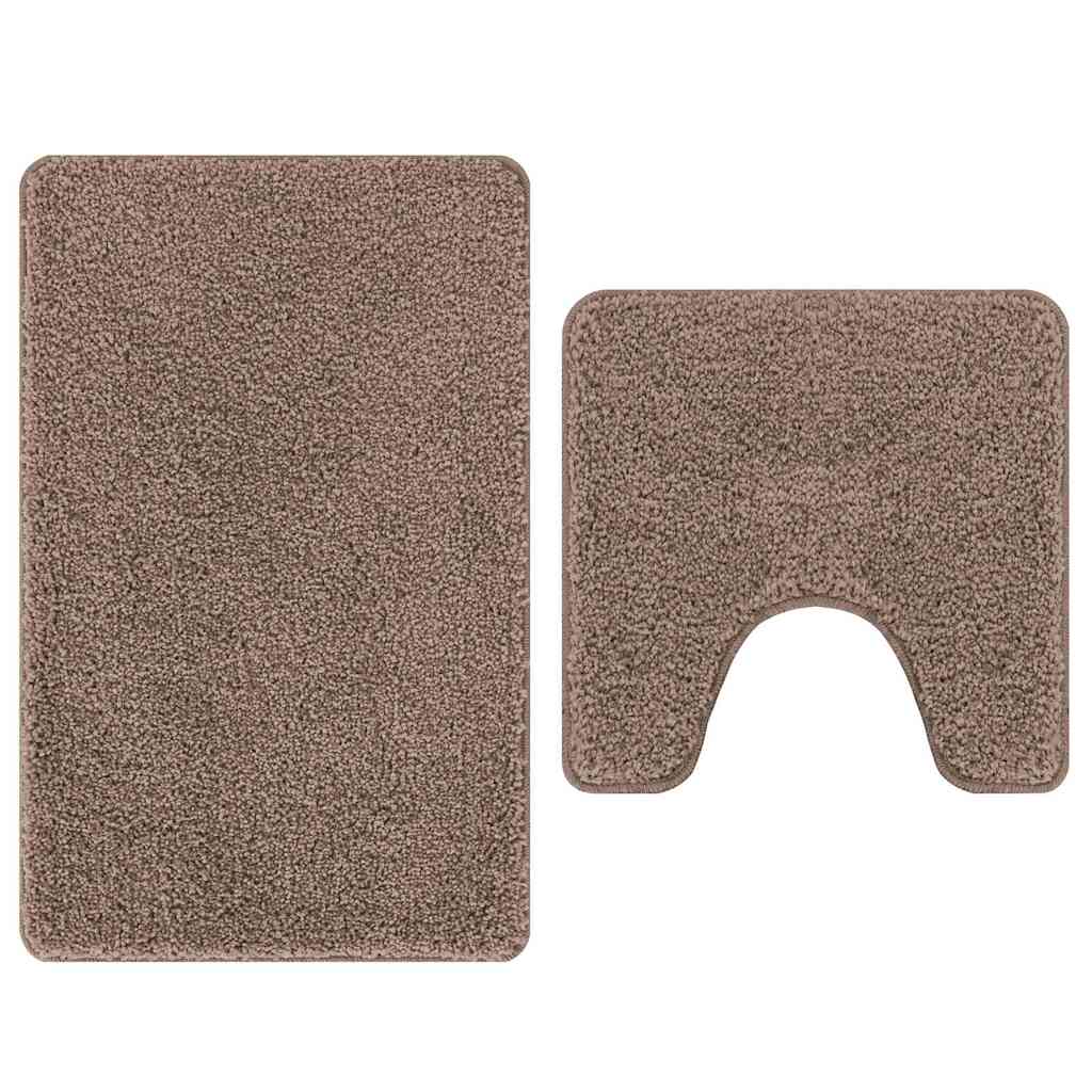 VidaXL Anti-Rutsch-Badematten-Set 2-tlg. braun PP