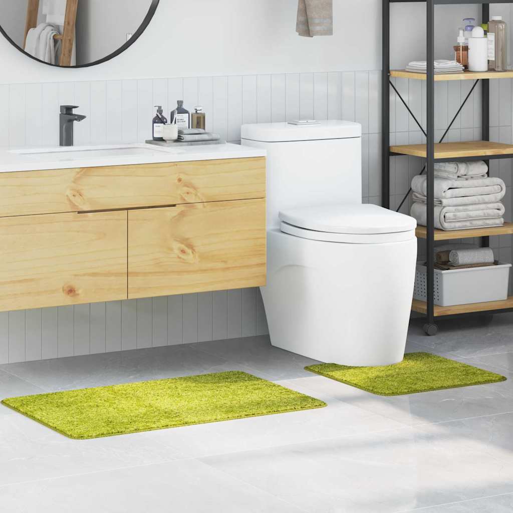 VidaXL Anti-Rutsch-Badematten-Set 2-tlg. Grün PP