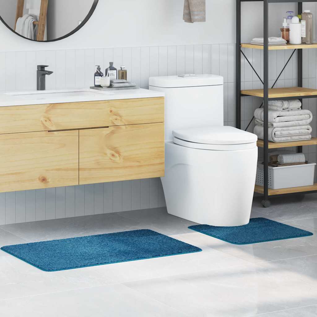 VidaXL Anti-Rutsch-Badematten-Set 2-tlg. Blau PP