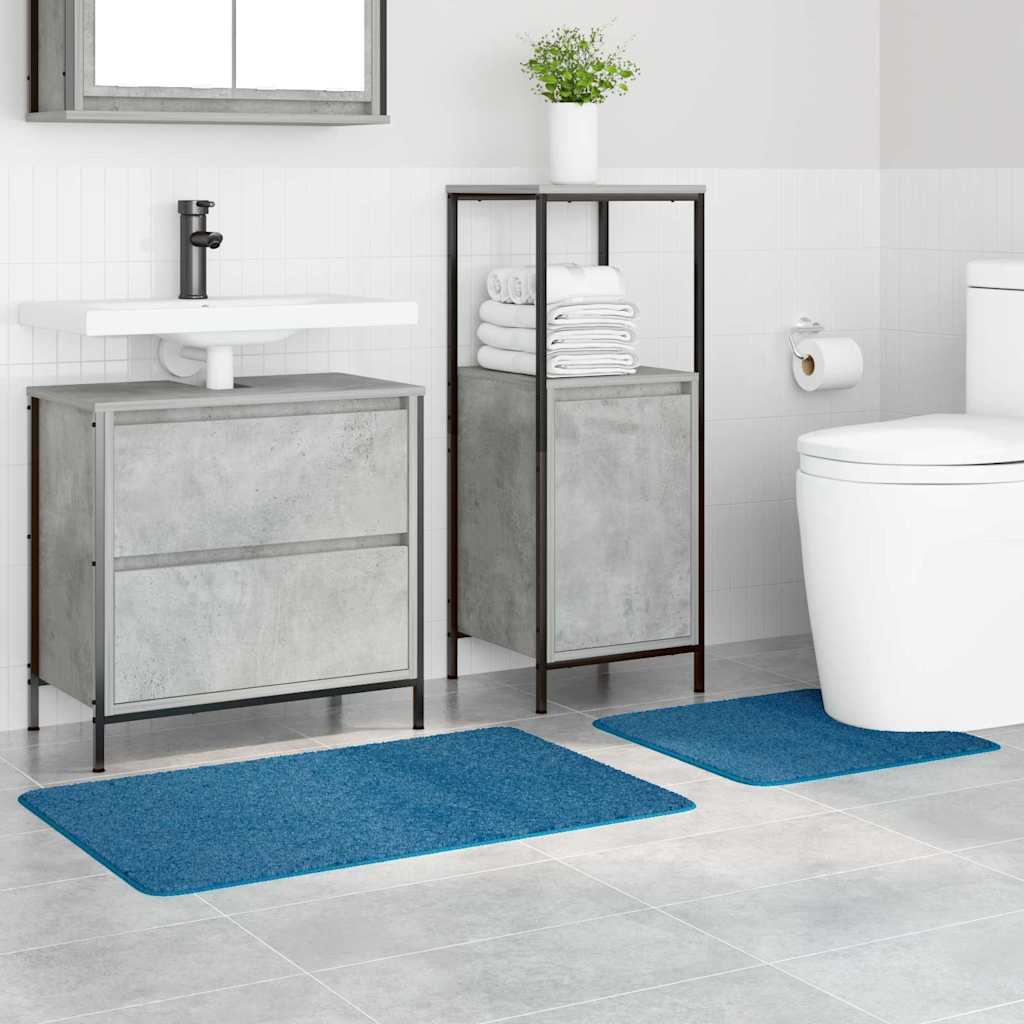 VidaXL Anti-Rutsch-Badematten-Set 2-tlg. Blau PP