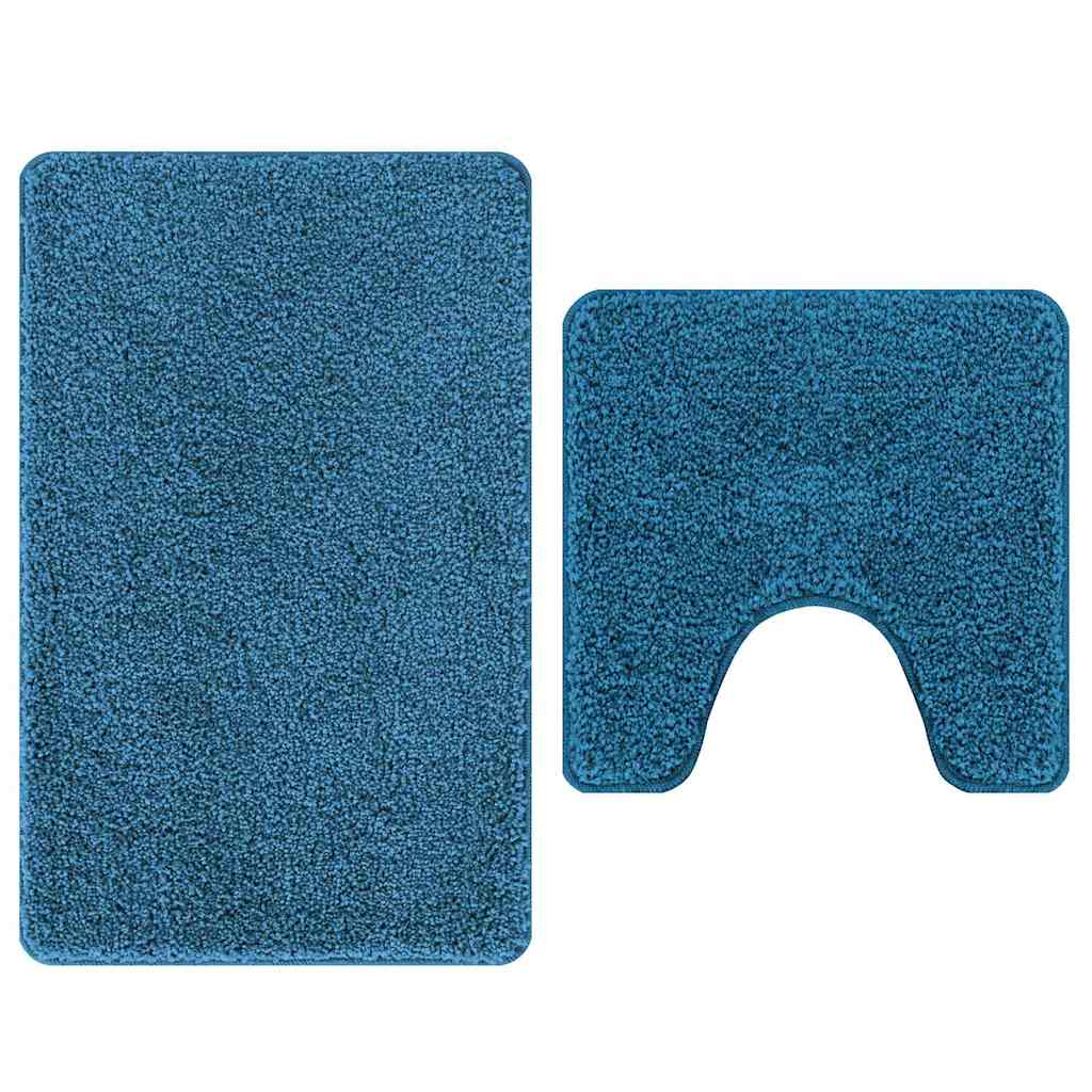 VidaXL Anti-Rutsch-Badematten-Set 2-tlg. Blau PP
