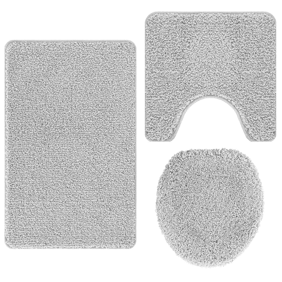 VidaXL Anti-Rutsch-Badematten-Set 3-tlg. Grau PP