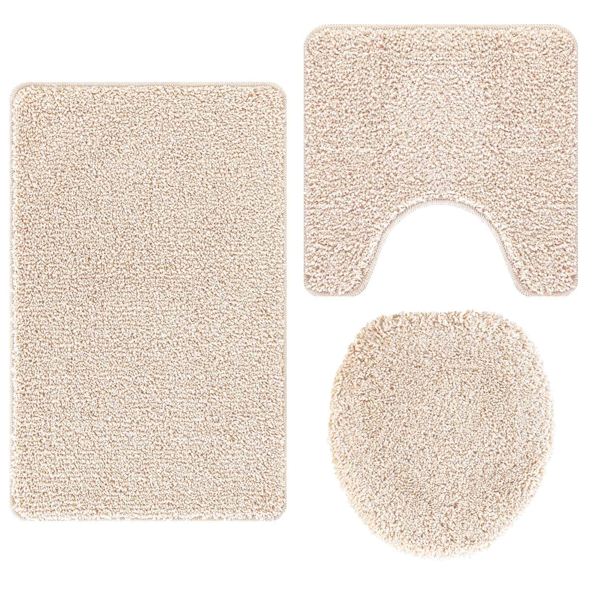 VidaXL Anti-Rutsch-Badematten-Set 3-tlg. Creme PP