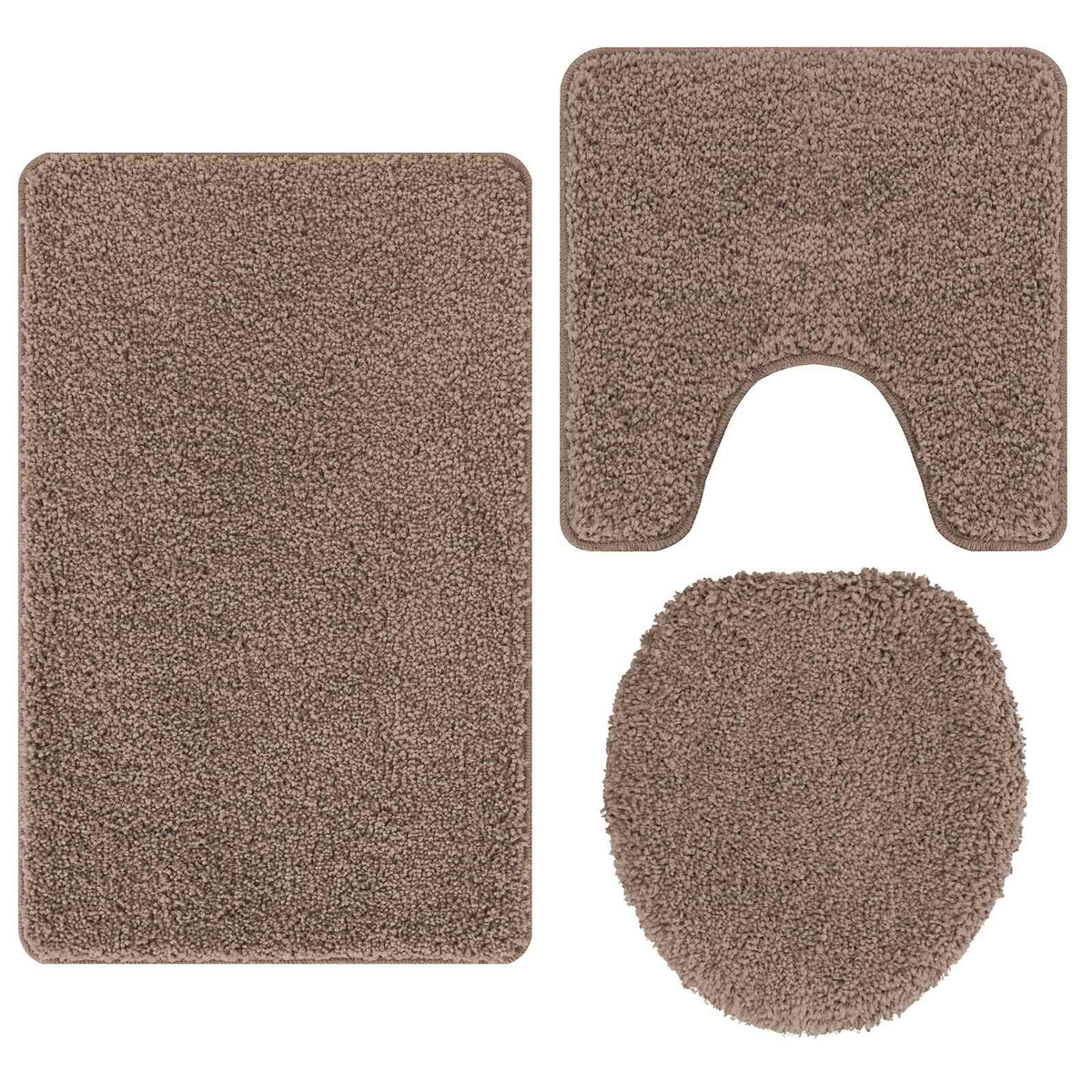 VidaXL Anti-Rutsch-Badematten-Set 3-tlg. braun PP