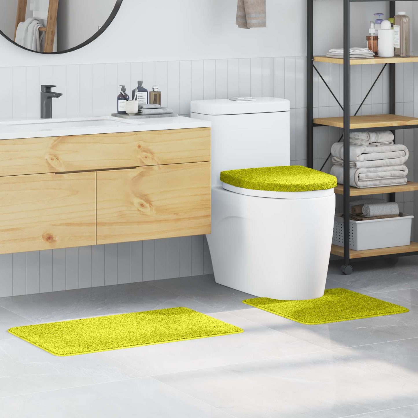 Vidaxx Anti-Rutsch-Badematten-Set 3-tlg. grün PP