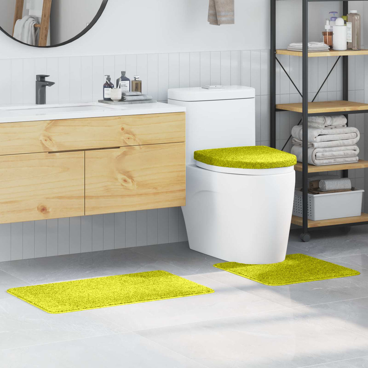 Vidaxx Anti-Rutsch-Badematten-Set 3-tlg. grün PP