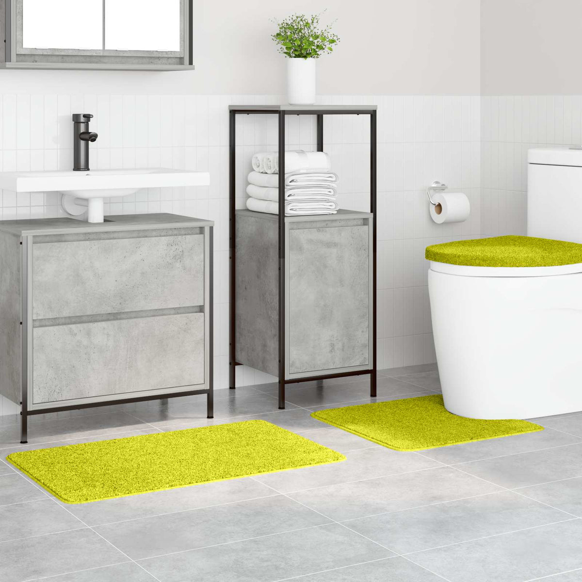 Vidaxx Anti-Rutsch-Badematten-Set 3-tlg. grün PP