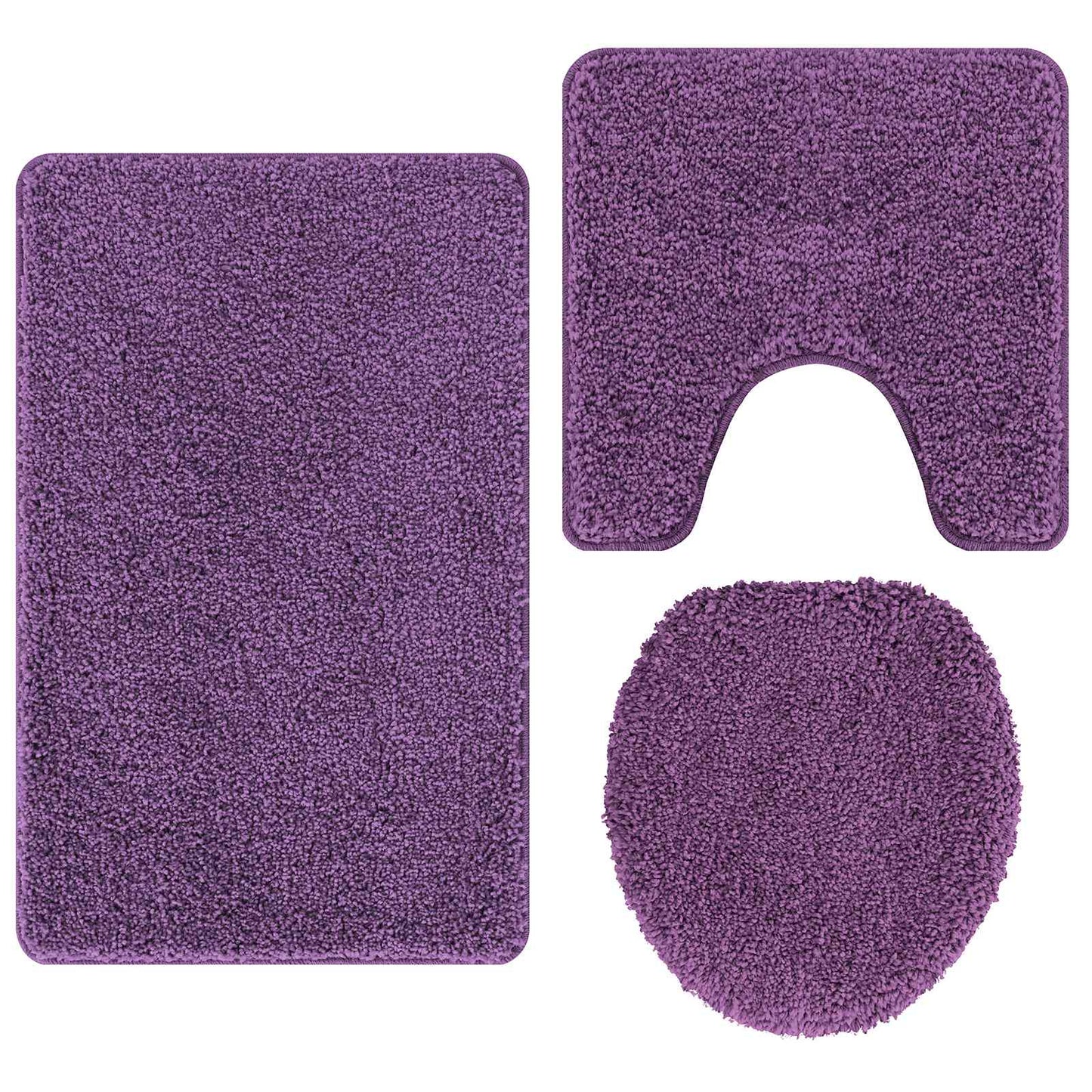 VidaXL Anti-Rutsch-Badematten-Set 3-tlg. Lila PP