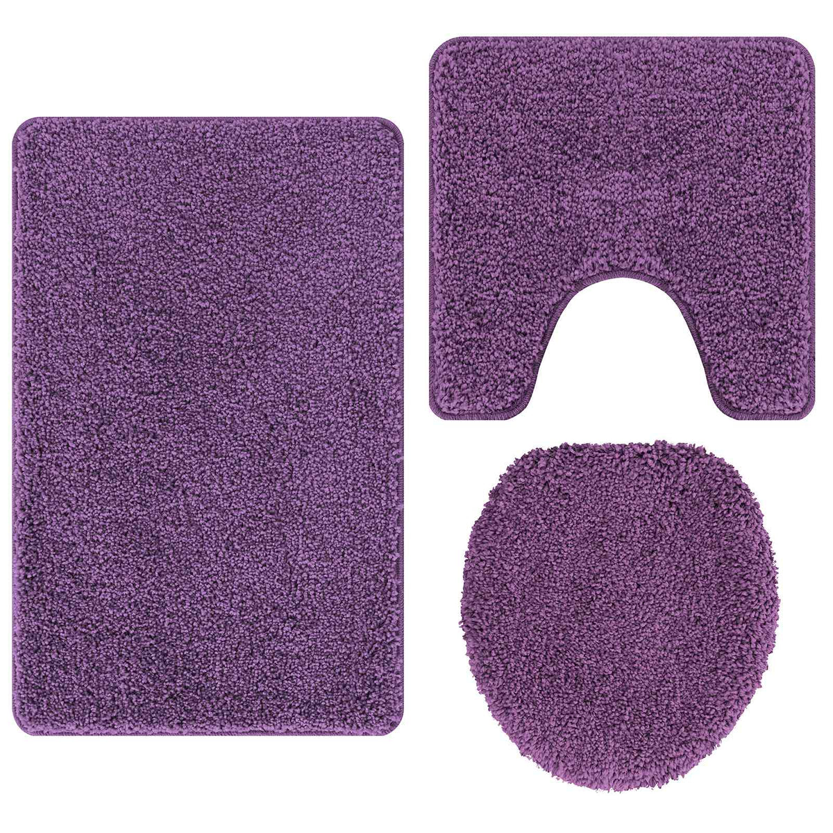 VidaXL Anti-Rutsch-Badematten-Set 3-tlg. Lila PP