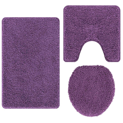VidaXL Anti-Rutsch-Badematten-Set 3-tlg. Lila PP