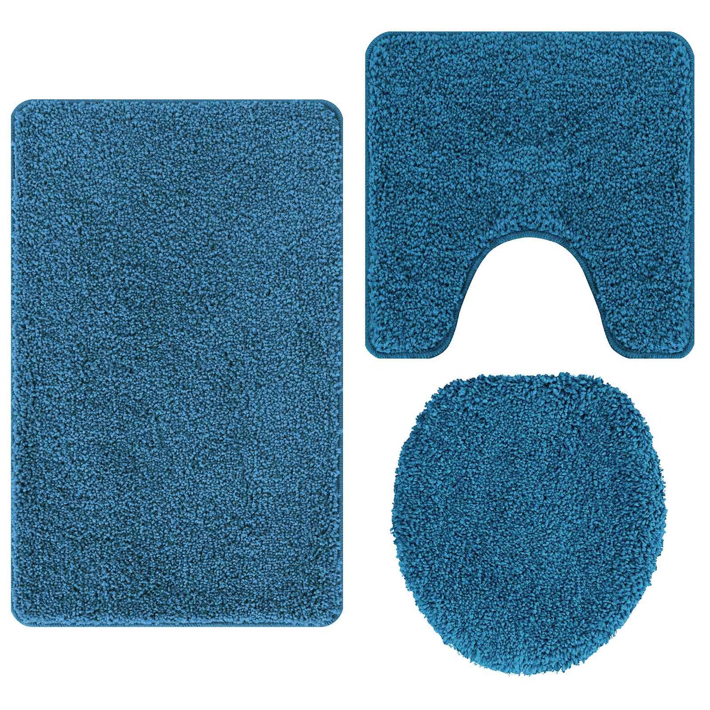 Vidaxxl Anti-Rutsch-Badematten-Set 3-tlg. blau PP