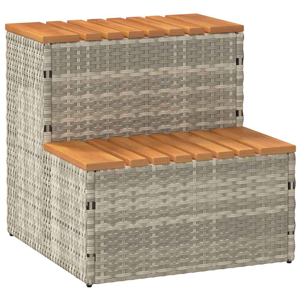 Vidaxl Hottub-Opplement 50x50x50,5 cm Poly Rattan Festkörper-Acaciahout