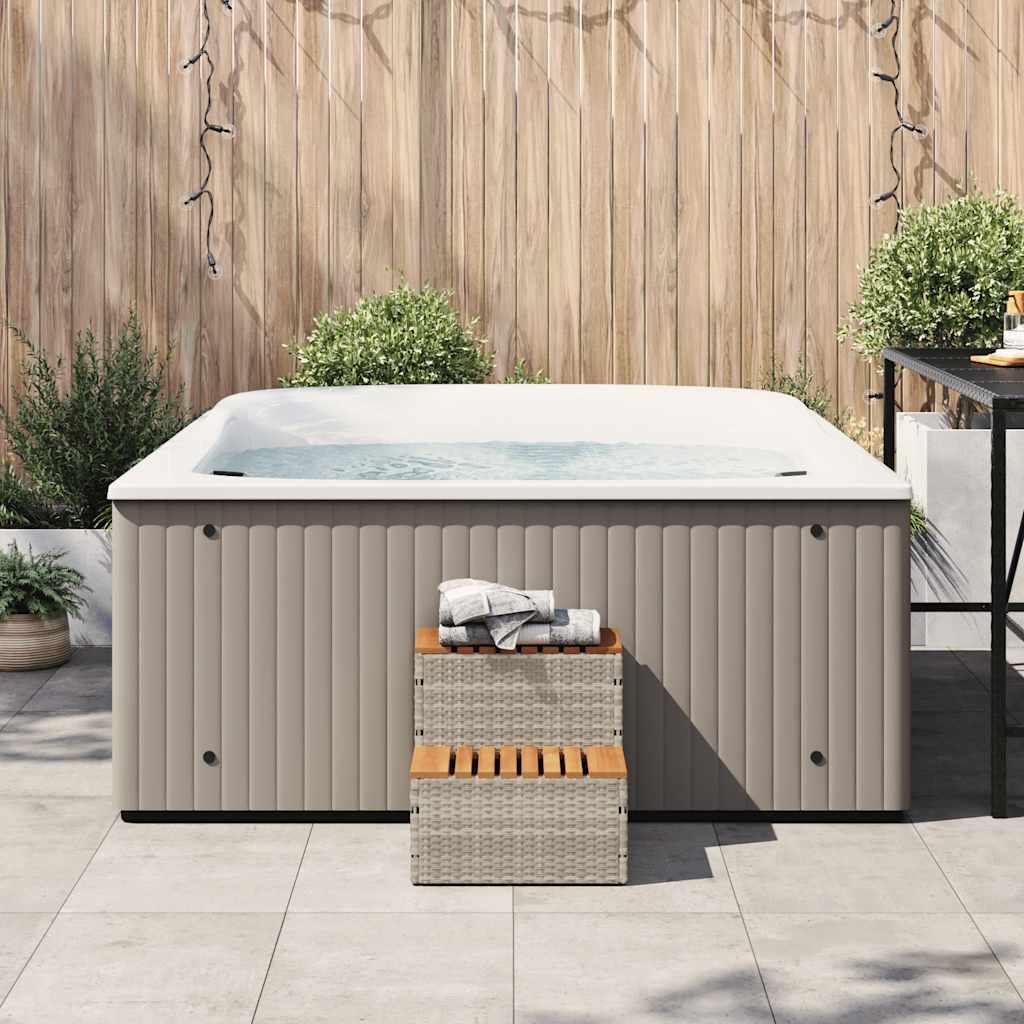 Vidaxl Hottub-Opplement 50x50x50,5 cm Poly Rattan Festkörper-Acaciahout