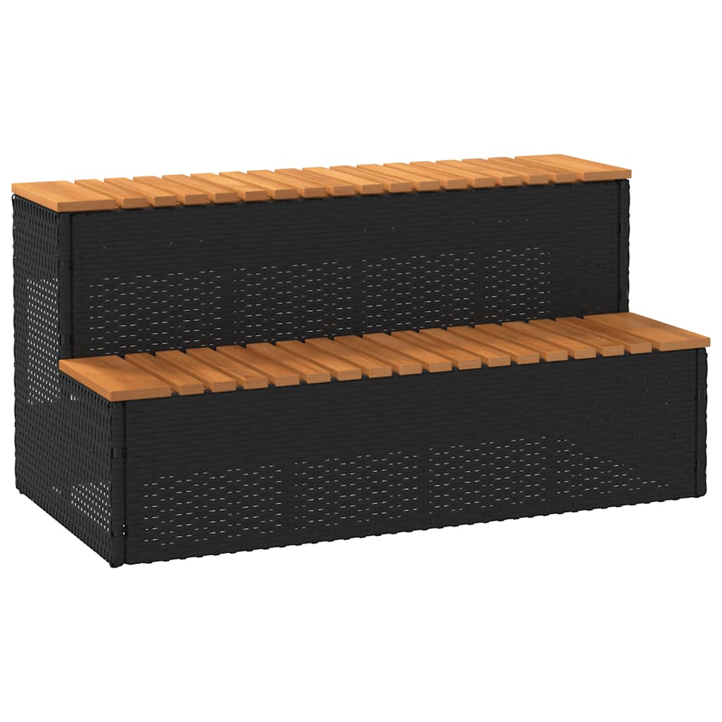 Vidaxl Hottub-Opplement 100x50x50,5 cm Poly Rattan Festkörper-Acaciahout