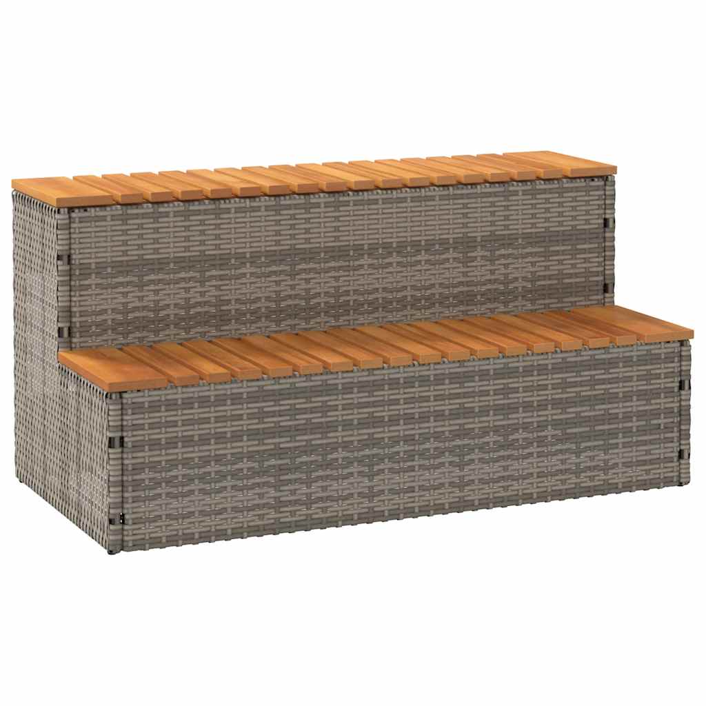 Vidaxl Hottub-Opplement 100x50x50,5 cm Poly Rattan Festkörper-Acaciahout