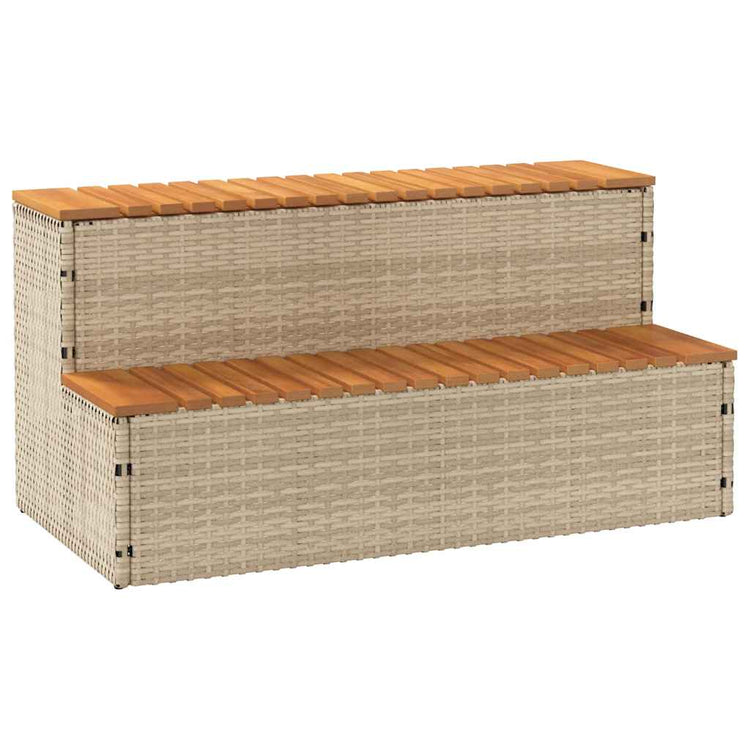 Vidaxx Whirlpool-Stufe 100 x 50 x 50,5 cm, Polyrattan, massives Akazienholz